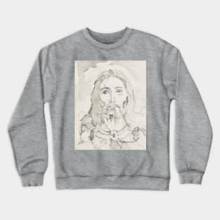 Jesus Christ, serene face Crewneck Sweatshirt